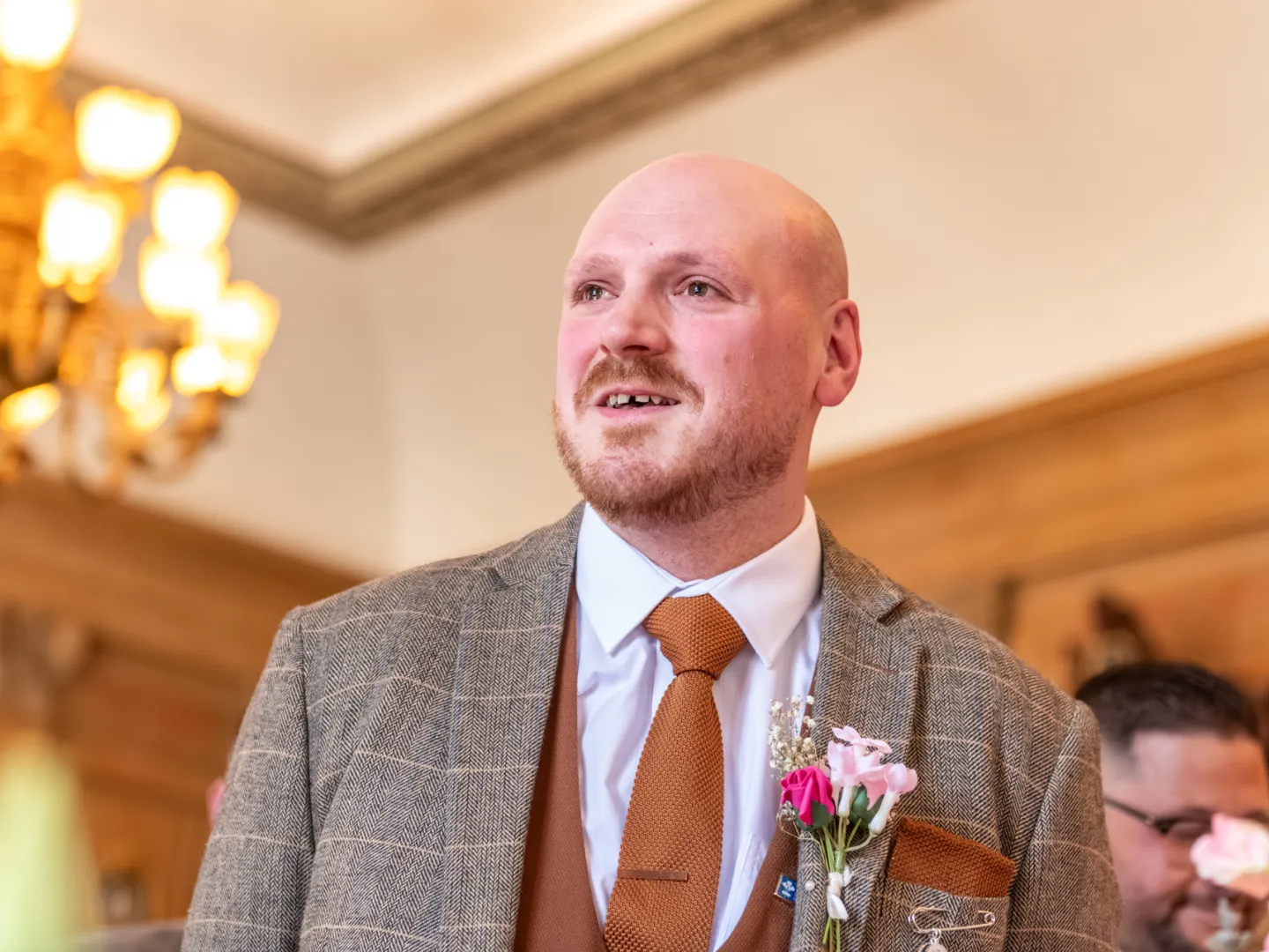 Groom tears